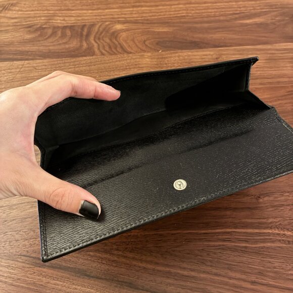 Folding Wallet in Black G Silver Hardware - Picture 5 of 12